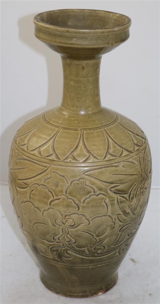 A Chinese Yao Zhou type bottle vase, 41.5cm